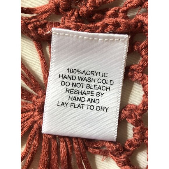 BLL New York Crochet Cardigan Women 3x Open Knit Fringe Festival Boho Hippie - Picture 5 of 8